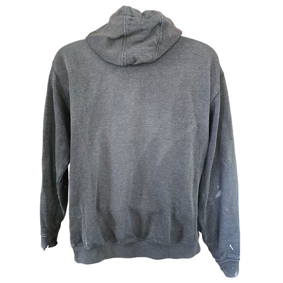 Carhartt Men Hooded Sweatshirt With Paint Marks Small Holes Distressed thrashed - Picture 2 of 14